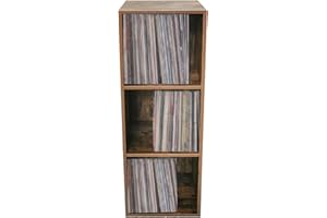 VDD Lp Schallplatten Aufbewahrungsschrank - Aufbewahrung von Lp Schallplatten - 3 Fächer - Muttern