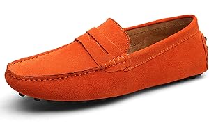 SAMKO Men Suede Penny Loafers Moccasins Smart Slip On Boat Deck Driving Shoes Lightweight Comfortable Walking Sandals