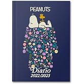 Peanuts Okul g&uuml;nl&uuml;ğ&uuml; g&uuml;nl&uuml;k tarihli Eyl&uuml;l 2022 / Haziran 2023 - Okul takvimi Snoopy &ccedil;ıkartmalı - Boyut 14,2 x 19,3 cm - 320 s
