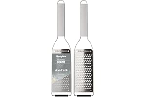 ‎MICROPLANE Microplane NEUE Professional Serie GROBE Klinge│Elegantes Design aus Edelstahl │Perfekt für Hartkäse, Karotten, Kokosnuss, Nüsse, Schokolade, Ingwer & Knoblauch und mehr │Edelstahlklinge Made in USA