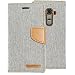Produktbild LG G4 Leinwand Hülle Case, [CANVAS DIARY] Rexang [ID Kreditkarten Slots] [Cash Pocket] Woven + PU Leder [Drop Protection] Flip Media Stand Cover für LG (LG G4, Grau)