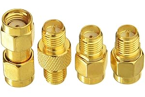 Superbat Connettore SMA 50ohm SMA Femmina/Maschio a RPSMA Femmina/Maschio Connettore Cavo Coassiale 4 Pezzi Kit di Connettori RF per Antenna WiFi Amplificatore di Segnale Ripetitore Radio, ecc.