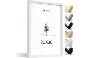 Heimlich® Ramka na Zdjęcia 20 x 30 cm, Biała Drewniana Ramka na Dokumenty, Mała Kolaż, Plakat z Prawdziwego Drewna, do Zawieszenia