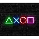 Dekoraven Playstation Neon Led Tabela, Neon Işık, Oyun Odası Neon Tabela, Neon Işıklar
