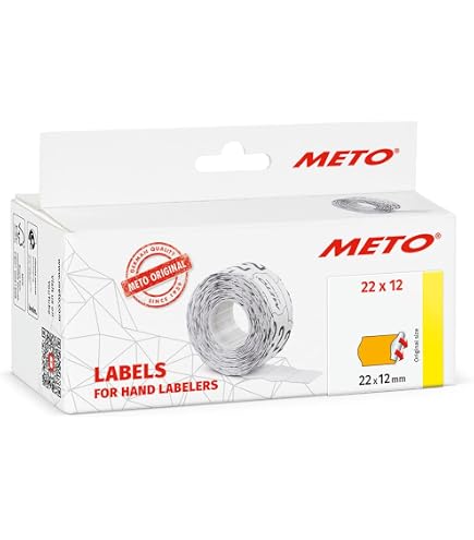 9000 étiquettes Orange Fluo Pour étiqueteuse 1 Ligne - 26x12mm - Adhésif Permanent - Lot De 6 Rouleaux