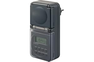 ‎BRENNENSTUHL Brennenstuhl Digitale Wochenzeitschaltuhr IP44, Digitale Timer-Steckdose (Wochen-Zeitschaltuhr für den Außenbereich, mit erhöhtem Berührungsschutz) anthrazit