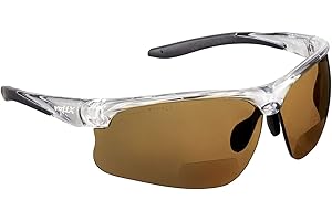 Gafas bifocales de seguridad para lectura voltX 'CONSTRUCTOR ULTIMATE' (montura transparente, lentes de espejo doradas Dioptría +3.0) CE EN166FT - Bifocales Ciclismo PREMIUM - UV400