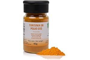 FRISAFRAN | Cúrcuma en Polvo BIO 40g | Digestivo | Ayuda al rejuvenecimiento | Curcuma pura | especia sin aditivos | Suplemento | En Polvo | Cúrcuma-molida | Origen India