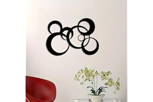 DUOOLN Black Abstract Metal Wall Art, Minimalist Décor Single Line Art Wall Décor, 3D Textured Modern Geometrical Metal Wall Sculptures, for Living Room Bedroom Bathroom Study Room Home Decor