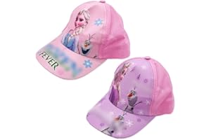 Babioms 2pcs Berretto da Baseball Ragazze, Berretto da Baseball Estivo Cappellino Visiera Regolabile per Ragazze dei Ragazzi Cappello di Protezione, Anna und Elsa Berretto da Baseball per Bambini