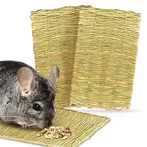 SunGrow Seagrass Rabbit Mat, 11x8 Inches, Protect Paws from Wire Cage, Handmade, Edible Play Mat, Use as Bedding or Toy, Treat Bunny?s Sore Hocks Couch & Add in Cage or on Floor, 3 Pack