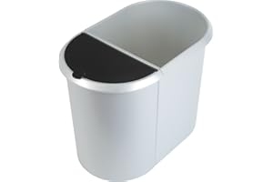 Helit H6220900 podwójny kosz na odpady, 20 l, srebrny