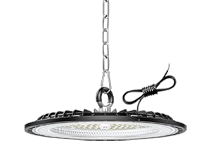 TALLFLLY 1 Pack 100W UFO LED Lámpara de Alta Bahía, 15000LM Focos Led Interior Techo, 6000K Blanco Frío Iluminación de Almacén, IP65 Impermeable Lampara Industrial Para Patio, Garaje, Fábrica, Taller