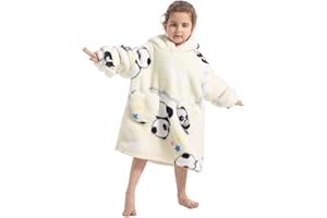 Alsehser Pull Plaid Adultes Enfants, Sweat à Capuche Chaude, Poncho Polaire Oversize Pilou Pilou, Capuchon Sherpa Peluche à Manches TV