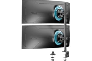 PUTILSEN MOUNT Supporto Doppio Monitor Verticale, Supporto per schermi ad alta resistenza con palo extra alto da 803 mm e impilamento verticale per monitor da 17" - 49" con rotazione