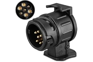 XCOZU 13 Pin to 7 Pin Towing Adaptor, Caravan Truck Tow Bar Trailer Plug Adapter 12V Waterproof Electric Adaptors Socket Converter Connector