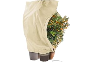 PHOTENER Tessuto Non Tessuto per Piante 240 x 200 cm, 80 g/m², Telo per Piante Inverno Antigelo, Telo Copri Piante Inverno, Antivento e Antigelo con Cerniera e Cordoncino, Facile da Installare