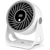 Masa&uuml;st&uuml; USB Fan, 200 Kademeli Dijital Hız Ayarlı Mini Vantilat&ouml;r, Type-C Şarjlı, LED Ekranlı, Sessiz &Ccedil;alışma, 360&deg; Ayarlanab