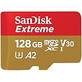 SanDisk Extreme 128 GB microSDXC Memory Card + SD Adapter with A2 App Performance + Rescue Pro Deluxe, Up to 160 MB/s, Class 10, UHS-I, U3, V30