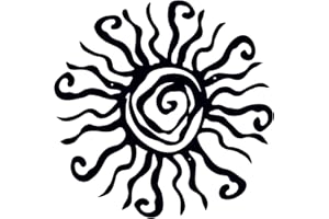 Huspox 40cm Wacky Sun Metal Wall Art Indoor Outdoor Decor - Black Rust Proof Wall Sculpture - Hanging Wall Art Ideal for Bedroom Garden Home Patio and Farmhouse