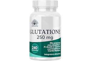 ALTHERIS Glutatione Forte 240 Compresse 250mg con Nac N-Acetil-Cisteina, Vitamina C e Cardo Mariano - Potente Antiossidante Integratore Detox Anti-Age