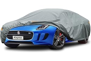 Kayme Heavy Duty Car Cover Waterproof Breathable, Outdoor 5 Layers Full Cover Sun Rain Dust All Weather Protection, Universal Fit Porsche 718, Jaguar F-type, Audi TT, Nissan 370Z etc. (Up to 450 cm)