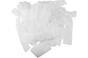 Wisboey Paquete de 100 Bolsa de Abanico de Mano Plegable Bolsas de Organdí Cordón Bolsa de Bolsillo Abanico Plegable para Exterior Bolsas Favor de Banquete de Boda