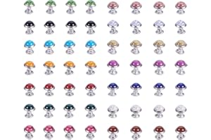 PH PANDAHALL PandaHall Elite 120sets Türkis Nieten Ohrstecker, mit Edelstahl-und Aluminium-Funden, für Geldbörse, Taschen, Stiefel, Leder Handwerk Dekoration, Platinum, Gemischte Farbe