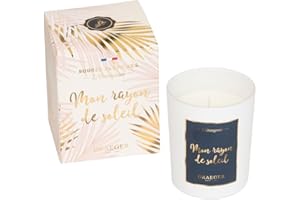 DRAEGER PARIS 1886 DRAEGER PARIS - Bougie Cadeau Blanche Parfumée Fleur d'oranger "Mon Rayon de Soleil" - Idée Cadeau Amour, Meilleure amie - Pot en verre - Made in France - 100% Cire Végétale - 40h de combustion