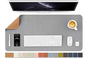 HOMIEAZICOZI Cork Desk Mat - Dual-Sided Desk Pad for Office and Home - Desk Organization and Accessories - Ideal for Large Mouse Pad and Desk Mats on Top of Desks(Gray,90cmx 43cm)