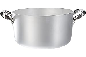 BALDASSARE AGNELLI Pentole Agnelli ALMA10420 Casseruola Alta con Maniglie, Alluminio, Argento, 20 cm