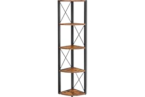 VASAGLE Étagère d'angle à 5 Niveaux étagère de Rangement Multifonction, bibliothèque, étagère à Plantes, pour Salon, Salle de Bain, Cuisine, Chambre à Coucher, Bureau, Facile à Assembler,