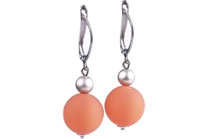 Adi Modeschmuck Ohrringe 'Mara', leichte Klappbrisur mit einer Polaris- und einer metallic lackierten Acrylperle in vielen attraktiven Farben, handgefertigt in Berlin