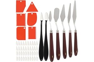 MAIXINNEW Malmesser Set Mit Spachtel, Schwamm und Ölfarbe - Edelstahl Spachtel Set Groß für Kunst Schaffen - Praktisch für Anfänger