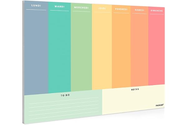 PACKLIST Planificateur Organisateur Hebdomadaire A4 Sans Date - Planification de Bureau - Weekly Planner - Agendas, Planificateurs et Calendriers de Design