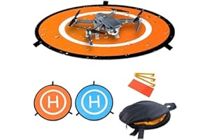 Nuofan Nylon Drones Parking Landing Pad Pliable Aircraft Launch Pad Étanche Portable Helipad pour RC Drones Helicopter, PVB Drones, DJI Mavic Pro Phantom Pro (75cm)