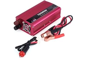 EVGATSAUTO Przetwornica do samochodu, 1500 W DC 12 V na AC 230 V Samochód przetwornica falownik podwójny adapter ładowarki USB
