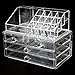 H&S® Acrylic Clear Make up Organiser Cosmetic Box - 4 Drawers - L