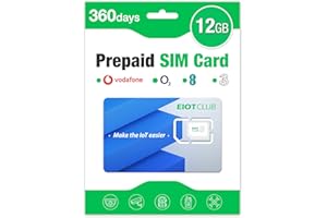EIOTCLUB Sim Card, Data Only Sim Card for 4G Camera, 4G Wifi Router, Trail Camera, GPS Tracker, Compatible with Vodafone, Three, EE, O2 Networks, Pay As You Go, No Contract, No Credit Check
