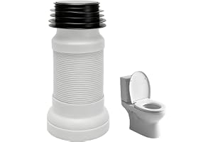 Toalett anslutningsrör flexibel, WC dräneringsrör förlängning 250–500 mm, WC anslutning set justerbart toalettrör anslutnings
