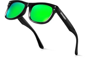 Wrimen Polarisiert-Sonnenbrille-Herren-Damen-Sonnenbrillen-UV400 Unisex Schwarz Polarisierte Brille Metallrahmen Retro Klassisch für Angeln Trekking Radfahren