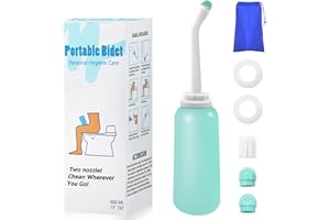 RUFCRIL Portable Travel Bidet with Carry Bag, TPE Material for High Temperature Resistance, 500ml Capacity with 2 Sealing Rings, Essentials for Postpartum Perineal Care,Hemorrhoid Treatment(Green)