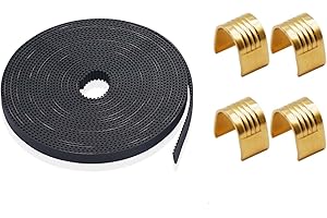 NIYATA GT2 Zahnriemen 5 Meter 6mm 3D Drucker, 5M GT2 Riemen mit 4 Festen Klemmen, Verschleißfest, Reibungslose Übertragung, Passend für Ender 3/V2/Pro, Ender 5 Serie, CR-10 Serie