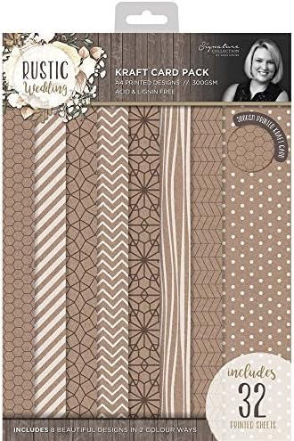 Sara Davies Rustic Wedding Signature Collection - A4 Printed Kraft Card Pad