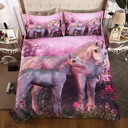 Enolla Animal Printing Bedding Set Bedroom Flat Sheet Fashion Duvet Set 3Pcs 1 Quilt Cover, 2 Pillow Cases, C, 200X230Cm