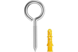 ZUSFUL EXFEA 20 Stück 5,1 cm 304 Edelstahl Schraubösen kleine Ösenschrauben Lag Augbolzen Stahl Heavy Duty Haken Lag Gewinde Augbolzen (20 Stück 5,1 cm)