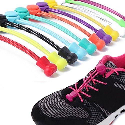 Unisex Women Men No Tie Shoelaces, Elastic Shoelaces Round Shoe Laces Trendy Sneakers Quick Locking Shoestrings for Kids by Kolylong