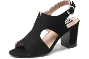 DREAM PAIRS Sandalo da Donna a Bocca di Pesce con Tacco Alto Scarpe Estive Classiche ed Eleganti con Fibbie Aperte in Punta Estate