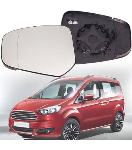 Ricambio destro lato passeggero specchietto retrovisore esterno grande vetro superiore riscaldato con piastra posteriore vetro specchio per Ford Transit Tourneo Custom V362 2012-2024