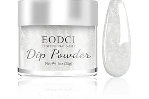 EODCI Kit de démarrage de poudre de trempage pour ongles - 28 g - Blanc - Poudre à paillettes acrylique - Pour nail art, manucure, bricolage, salon